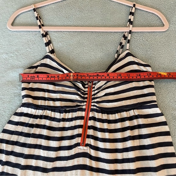 Roxy sage brush blue black SZ M stripe dress, hug low hem - Picture 6 of 9